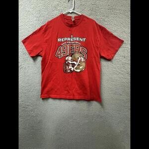 San Francisco 49ers T Shirt XL Red Cotton Short Sleeve Logo I Represent